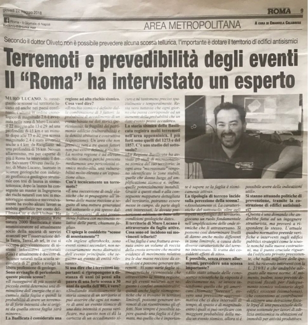Terremoti e prevedibilità degli eventi: il "Roma" ha intervistato un esperto
